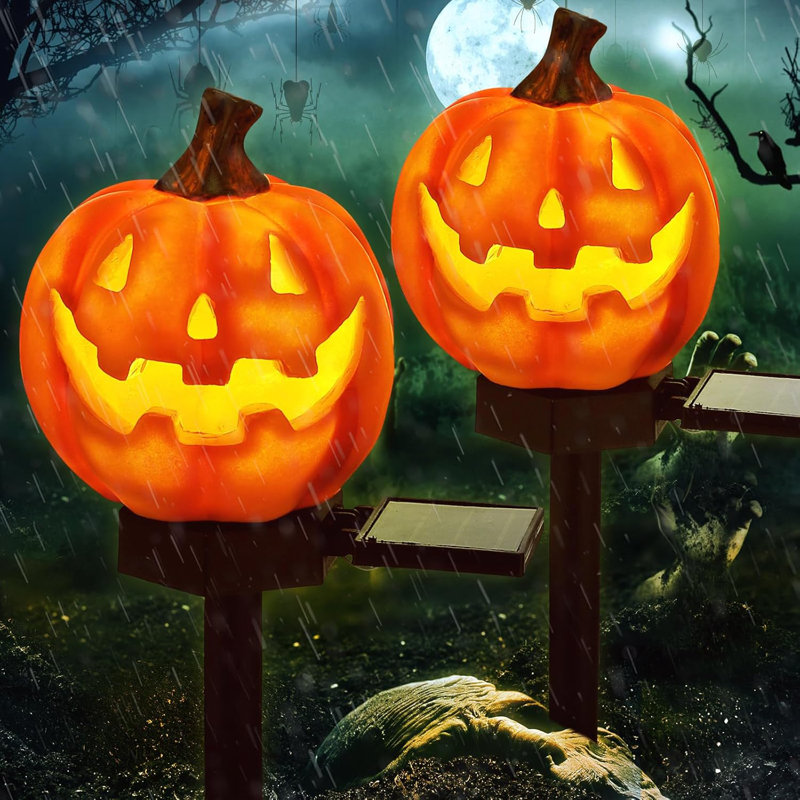 Jack o’lantern Pedestals sold LED Light Up Set of Two